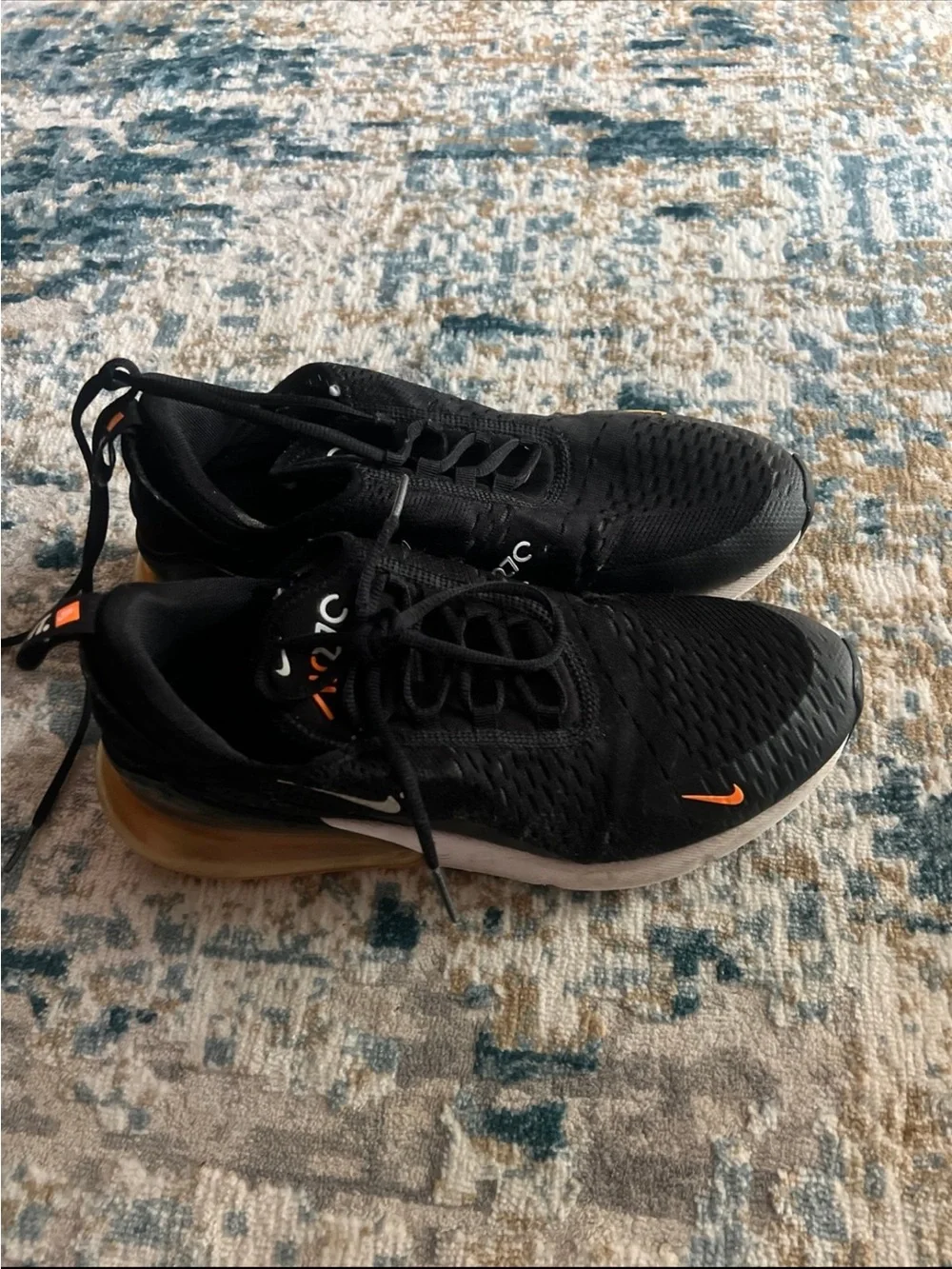 Nike Men’s Black & Orange Air Max 270 Sneakers